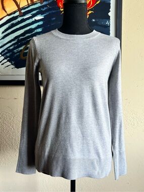 Grey Crewneck Long Sleeve Women's Sweater